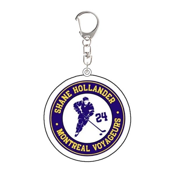 Heated Rivalry Shane Hollander 24 Montreal Voyageurs Keychain with  ice hockey player design
