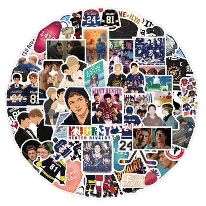 Collection of Heated Rivalry stickers featuring various images and designs