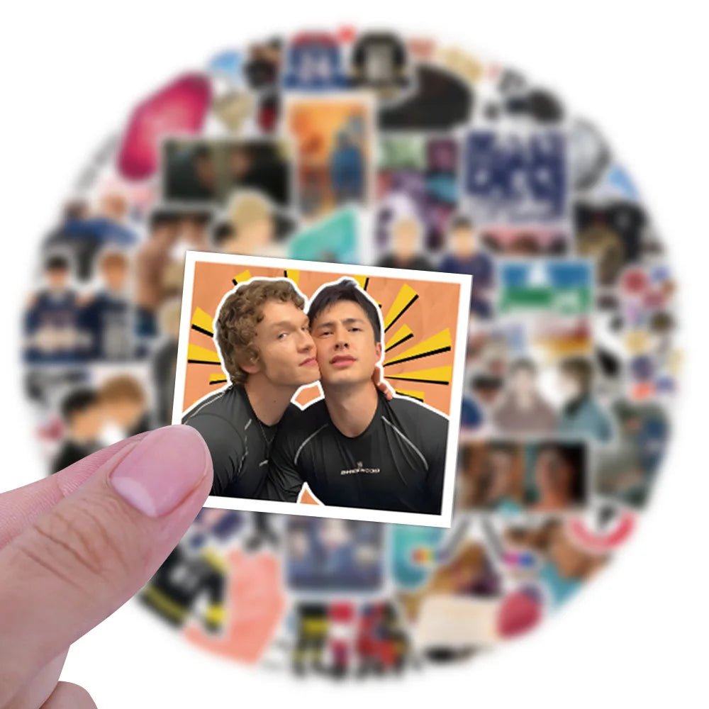 Heated Rivalry gay hockey stickers featuring Shane and Ilya