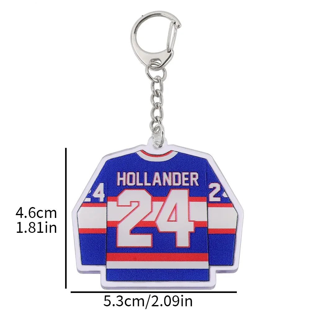Hollander 24 blue white and red hockey jersey key ring gift
