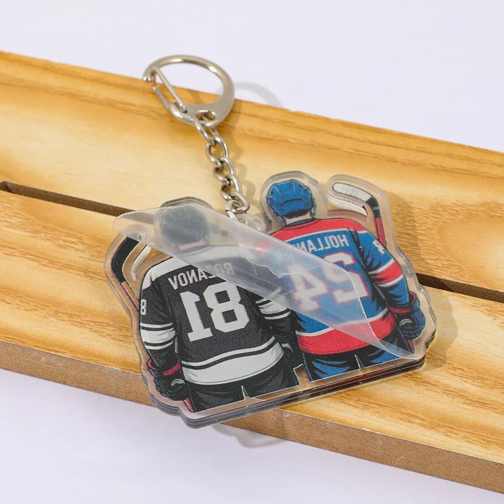 Heated Rivalry jersey keyrings