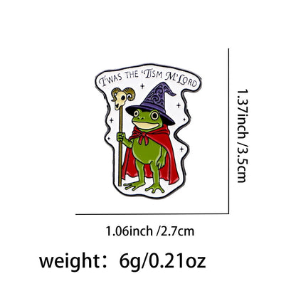 Hold On Partner I'm Overstimulated - frog enamel pin