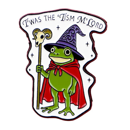 Hold On Partner I'm Overstimulated - frog enamel pin