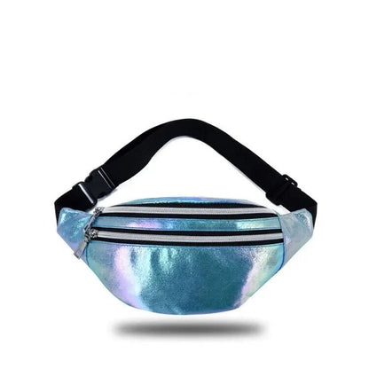 Blue Holographic fanny pack bum bag