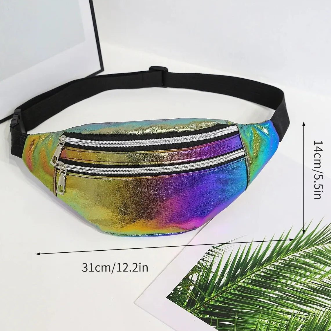 Holographic rainbow pride fanny pack bum bag shoulder bag