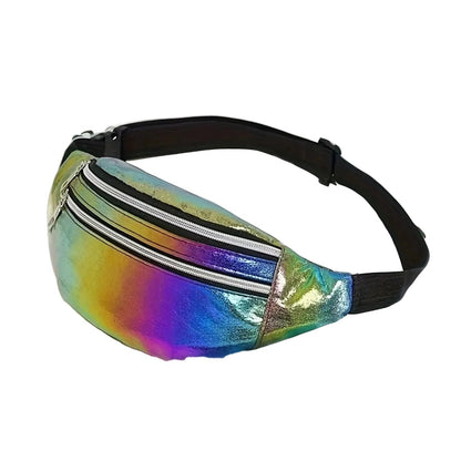 Multi coloured iridescent rainbow holo fanny pack bum bag