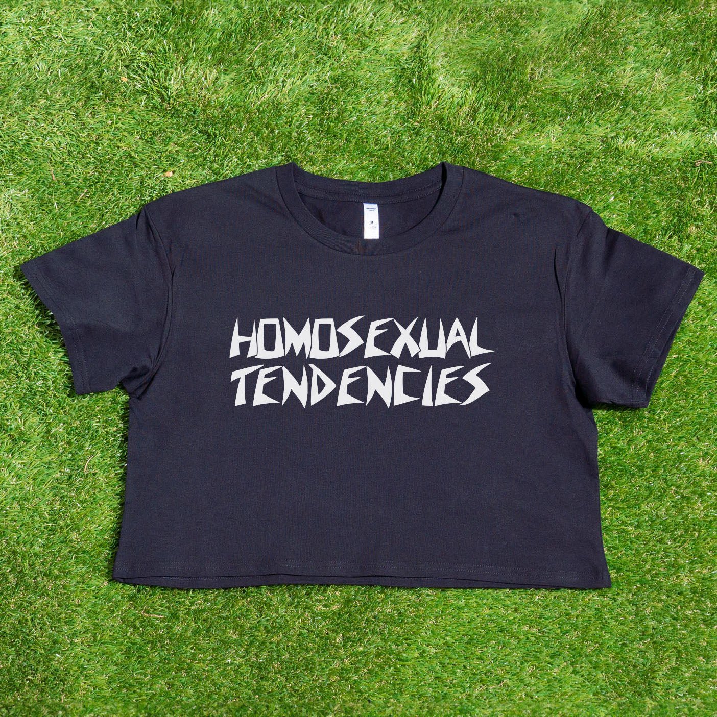 HOMOSEXUAL TENDENCIES - locally printed satire crop tee - Gay SkateHOMOSEXUAL TENDENCIES - locally printed satire crop teeT-ShirtGay SkateGay Skate