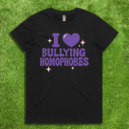 I 🩷 Bullying Transphobes - Local hand printed t-shirt