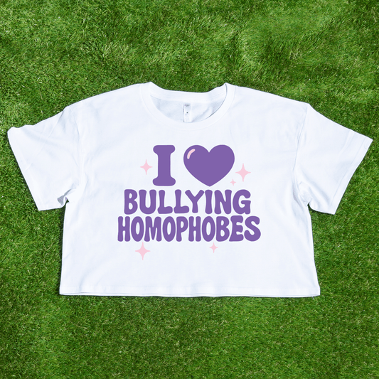 I 💜 Bullying Homophobes - locally printed crop tee