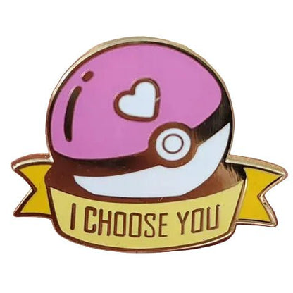 I Choose You poke ball - pink enamel pin
