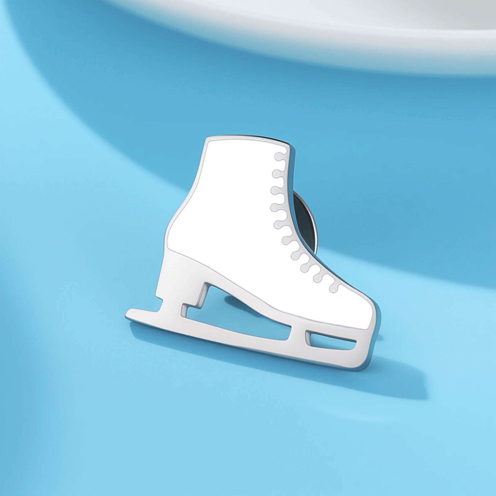 Gold and Silver figure skater ice skate pin