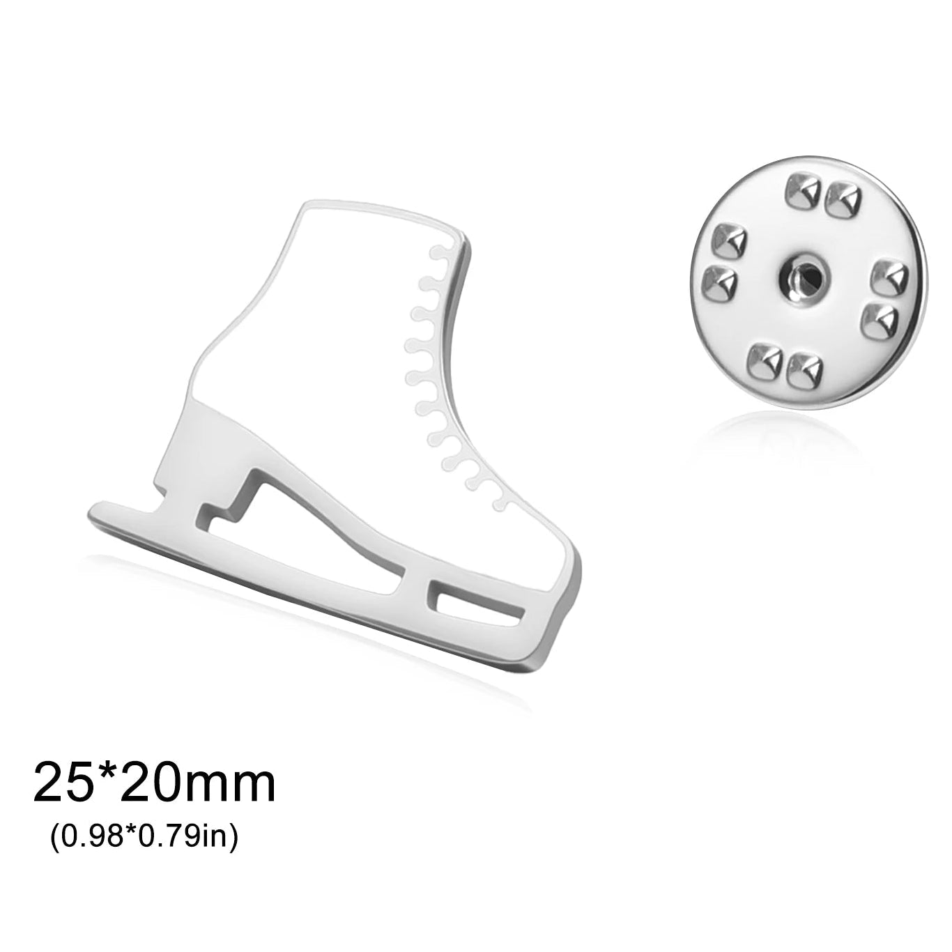 Gold and Silver figure skater ice skate pin