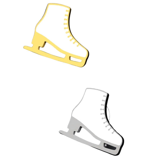 Gold and Silver figure skater ice skate pin
