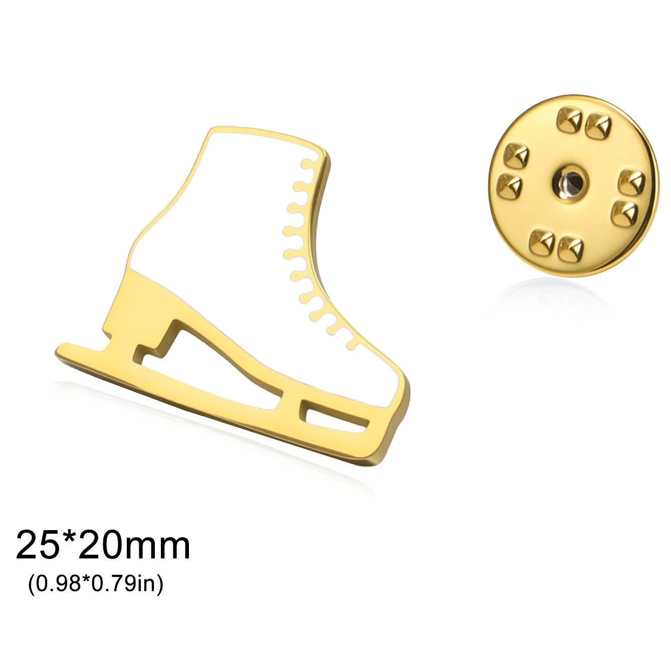 Gold and Silver figure skater ice skate pin