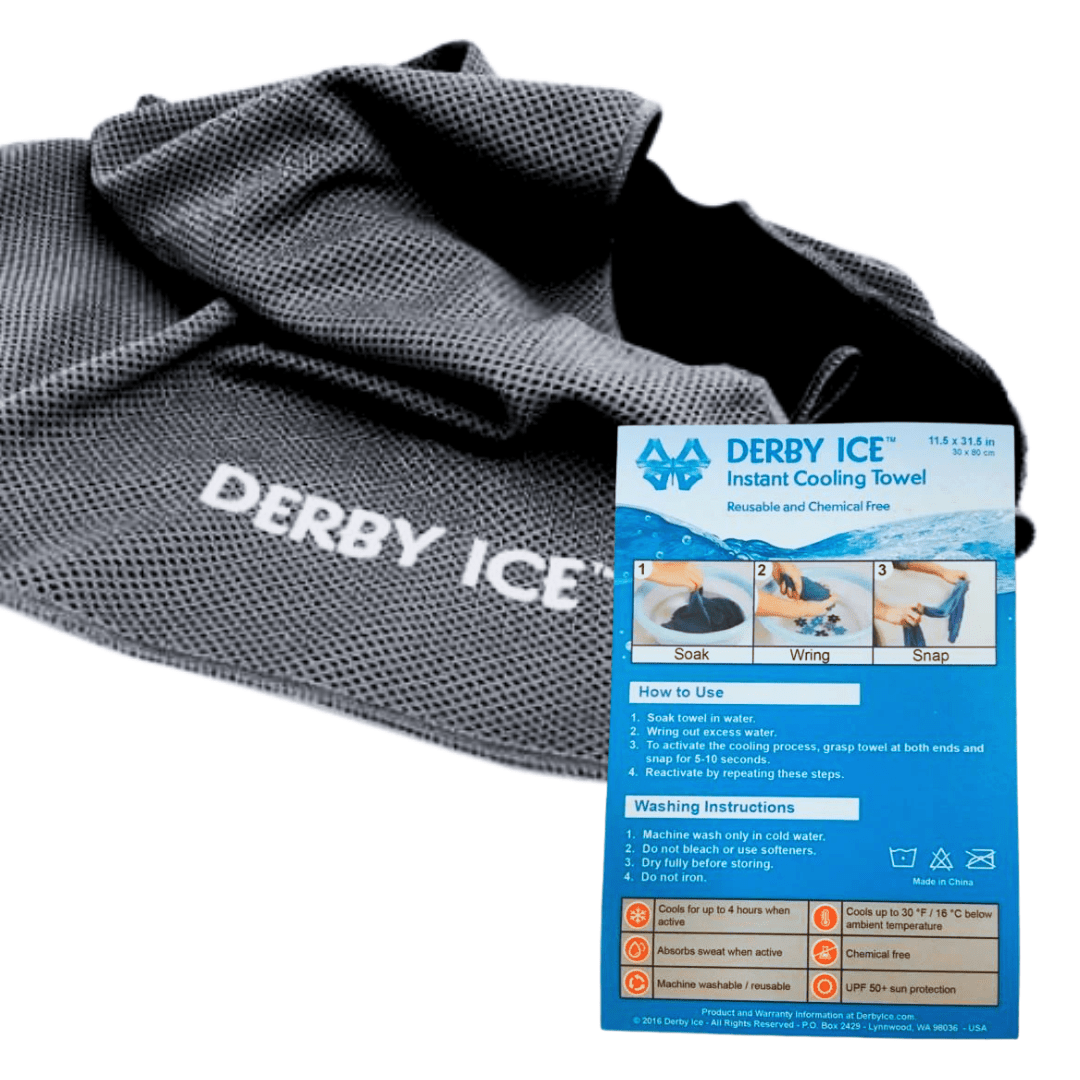 Instant cooling towel derby ice black