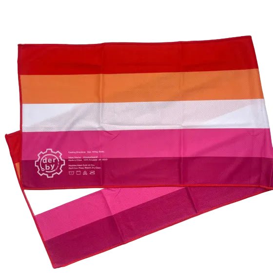 Derby Ice lesbian pride flag cooling towel