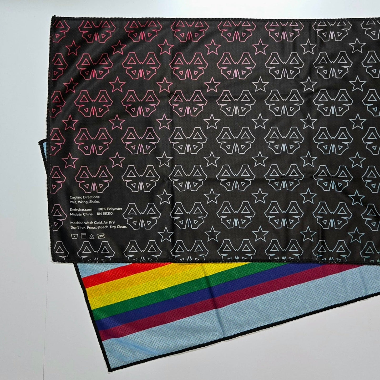 Instant Cooling Towel - Trans, Bisexual, Lesbian, Rainbow Unicorn, Zebra, Black - by Derby Ice