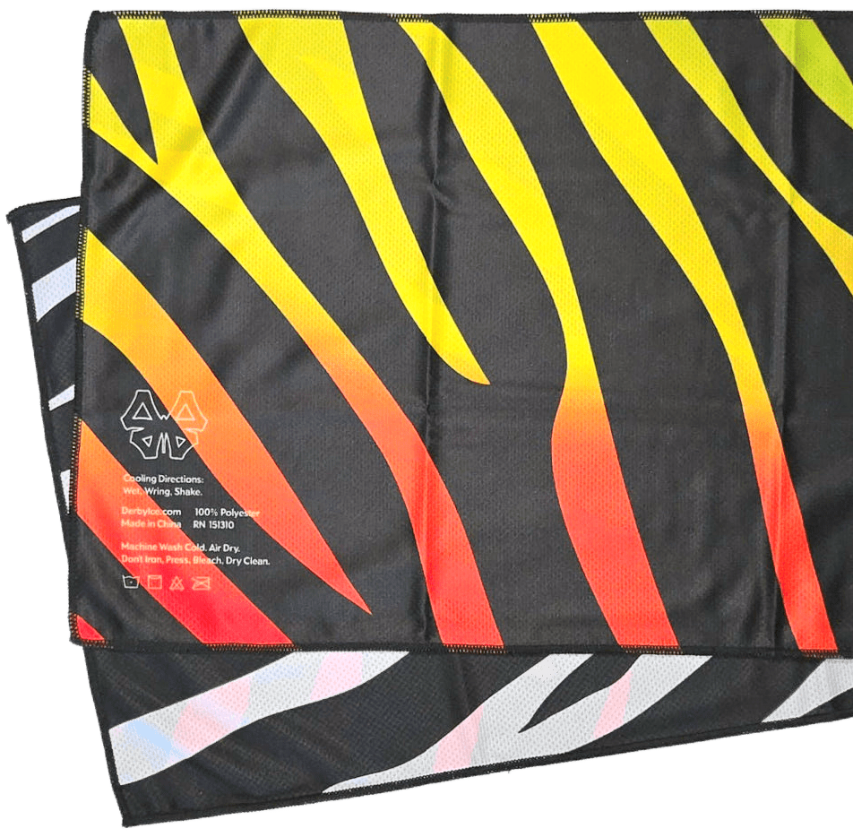 Instant Cooling Towel - Trans, Bisexual, Lesbian, Rainbow Unicorn, Zebra, Black - by Derby Ice