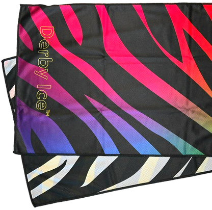 Instant Cooling Towel - Trans, Bisexual, Lesbian, Rainbow Unicorn, Zebra, Black - by Derby Ice