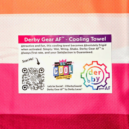 Instant Cooling Towel - Trans, Bisexual, Lesbian, Rainbow Unicorn, Zebra, Black - by Derby Ice