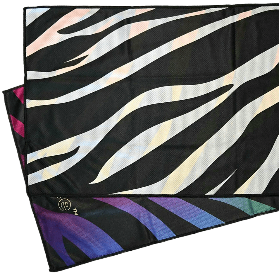 Instant Cooling Towel - Trans, Bisexual, Lesbian, Rainbow Unicorn, Zebra, Black - by Derby Ice