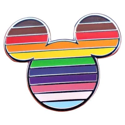 Intersection inclusive rainbow pride mickey mouse enamel pin