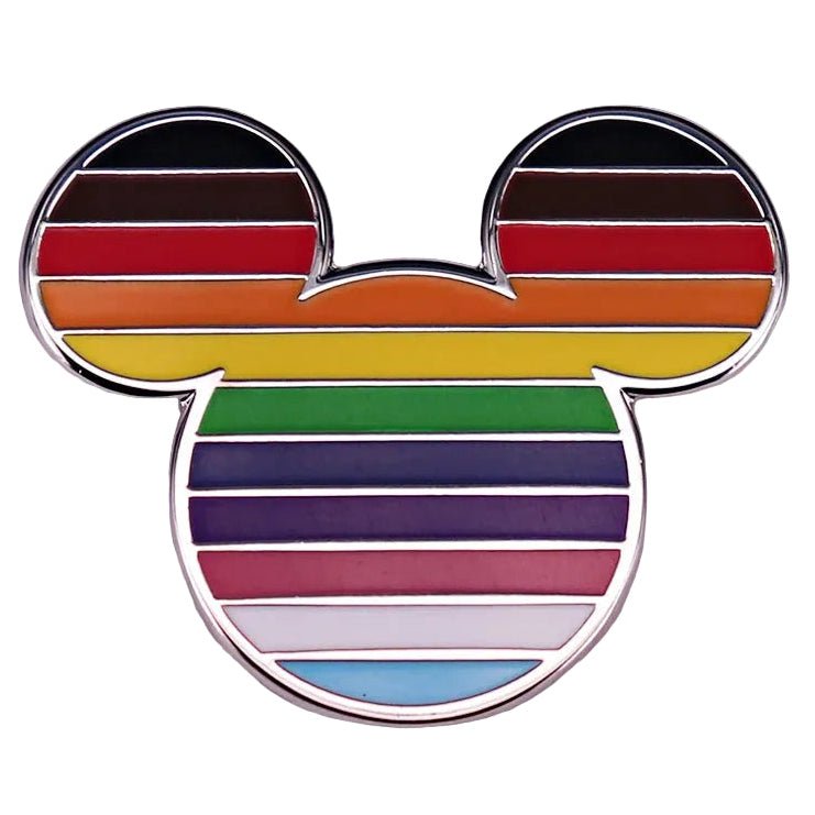 Intersection inclusive rainbow pride mickey mouse enamel pin