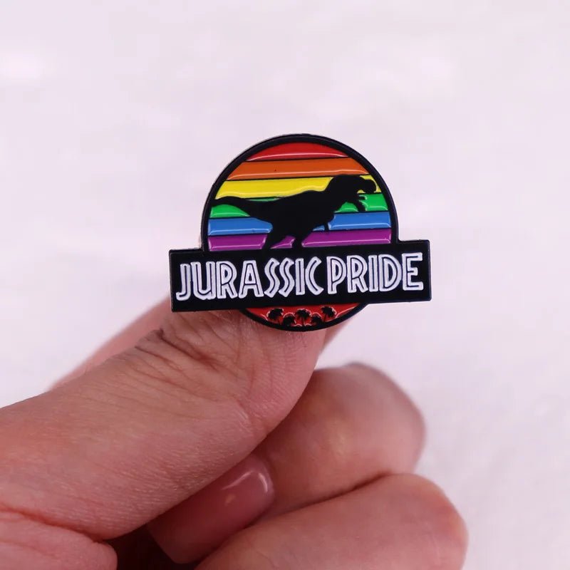 Jurassic Pride Dinosaur Rainbow Pride Flag Enamel Pin