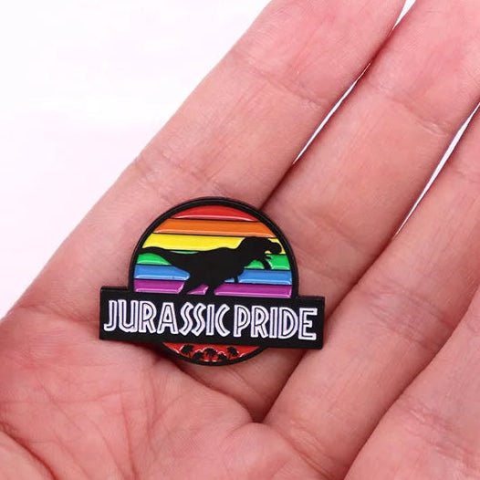 Jurassic Pride Dinosaur Rainbow Pride Flag Enamel Pin