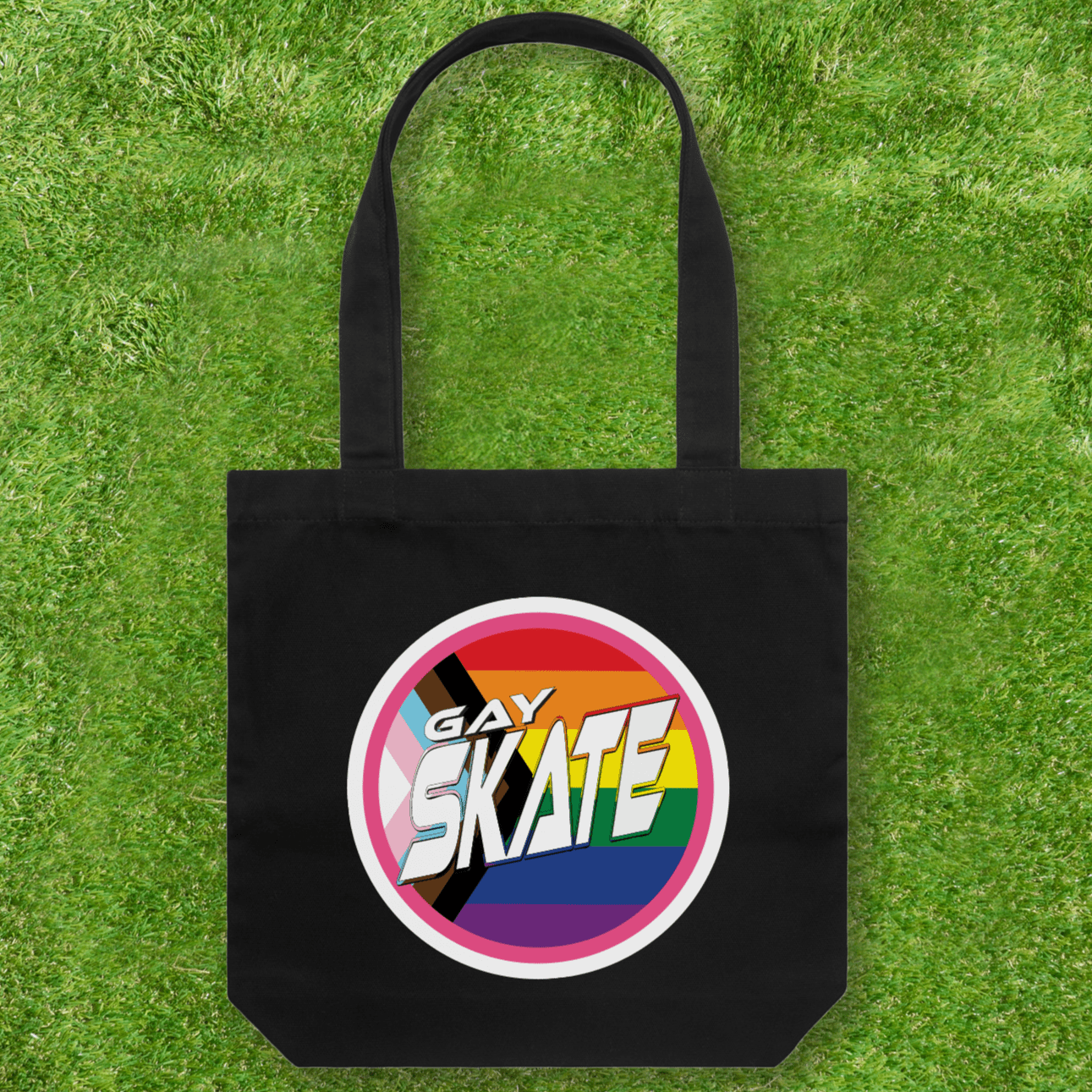 Large printed Cotton Canvas Tote Bag - Black - Gay SkateLarge printed Cotton Canvas Tote Bag - Blackskate accessoriesGay SkateGay Skate