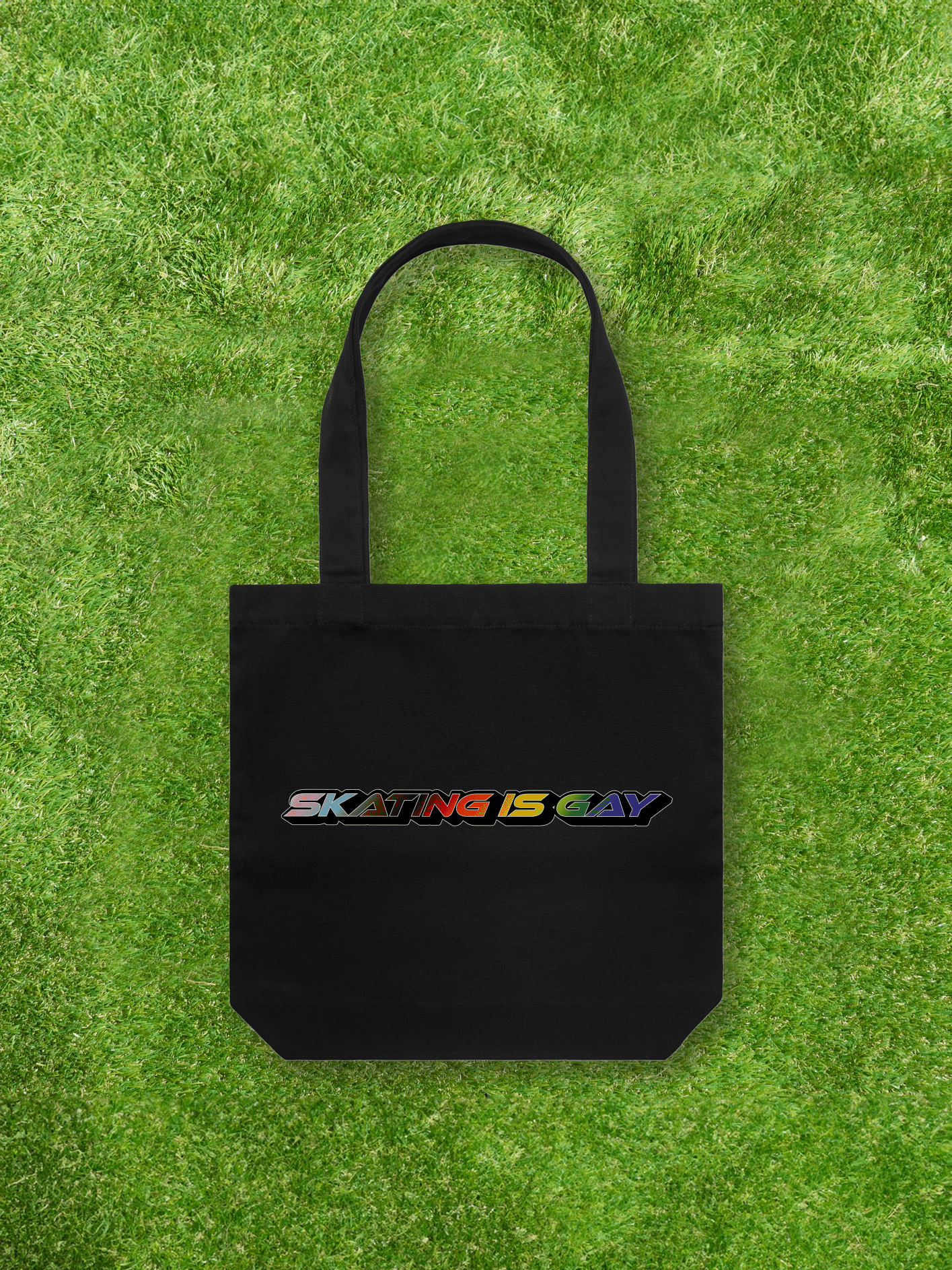 Large printed Cotton Canvas Tote Bag - Black - Gay SkateLarge printed Cotton Canvas Tote Bag - Blackskate accessoriesGay SkateGay Skate