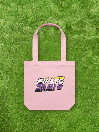 Large printed Cotton Canvas Tote Bag - Pink - Gay SkateLarge printed Cotton Canvas Tote Bag - Pinkskate accessoriesGay SkateGay Skate