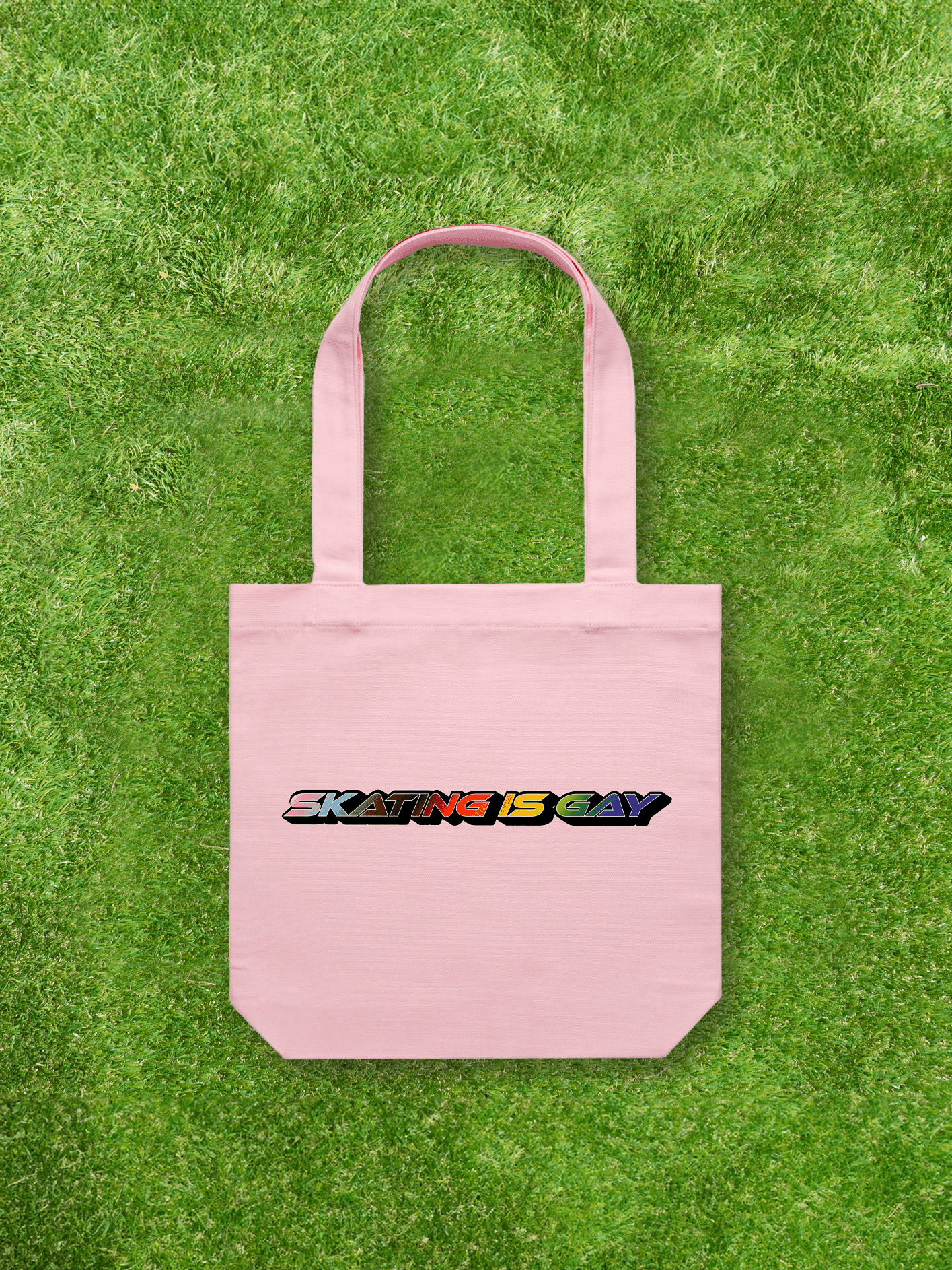 Large printed Cotton Canvas Tote Bag - Pink - Gay SkateLarge printed Cotton Canvas Tote Bag - Pinkskate accessoriesGay SkateGay Skate