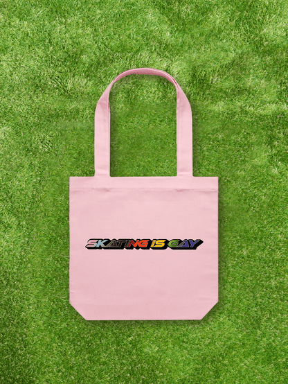 Large printed Cotton Canvas Tote Bag - Pink - Gay SkateLarge printed Cotton Canvas Tote Bag - Pinkskate accessoriesGay SkateGay Skate