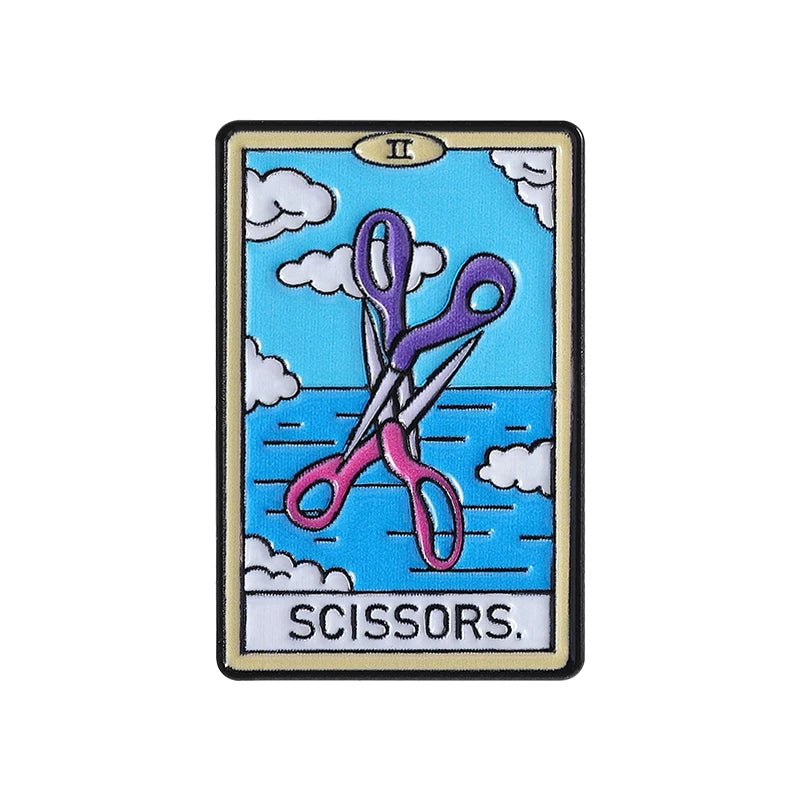 Lesbian Gay Pride Tarot Card Enamel Pins The Rainbow Girls Lesbian Bee Scissors Brooch Lapel Badge Jewelry Gift Lovers Friends UVXZ152