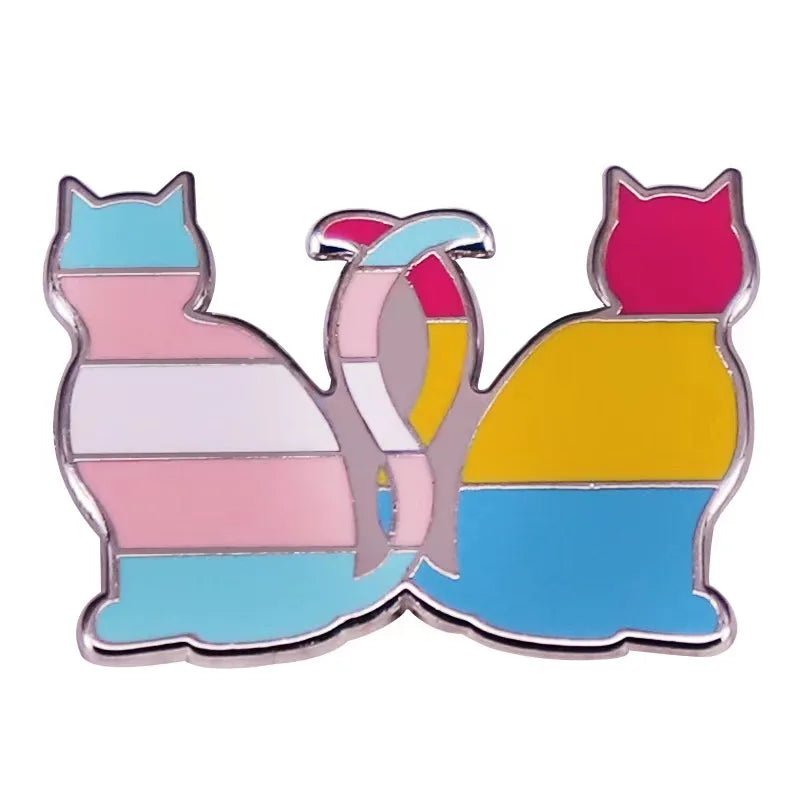 Trans pride pansexual pride cats badge