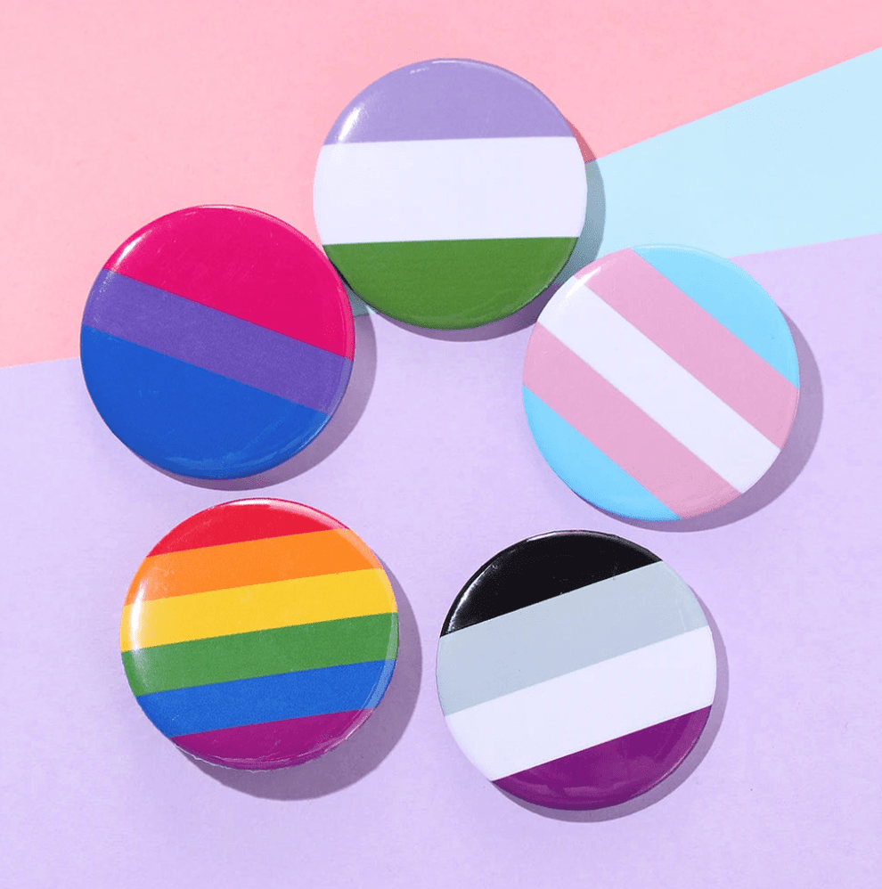 LGBTIQA+ Pride Flag Metal Pins - Rainbow Pride Flag Pins Collection ...