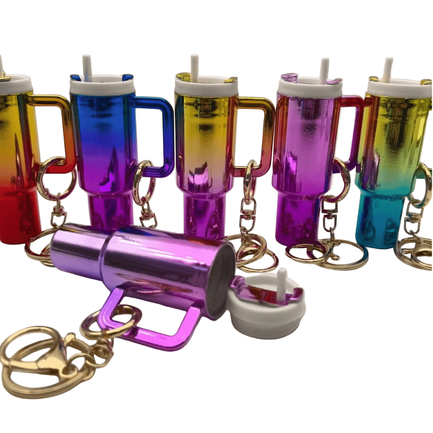 Metallic Mini Stanley Cup Keychain - lots of colours