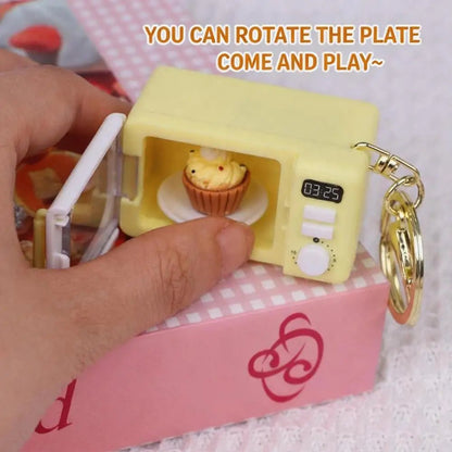 Mini Microwave Keychain with Light & Sound  - Cute Kitchen Bag Charm
