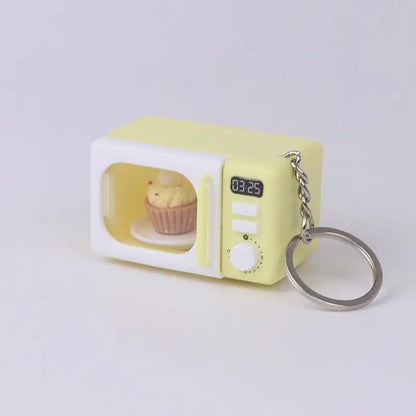 Mini Microwave Keychain with Light & Sound  - Cute Kitchen Bag Charm