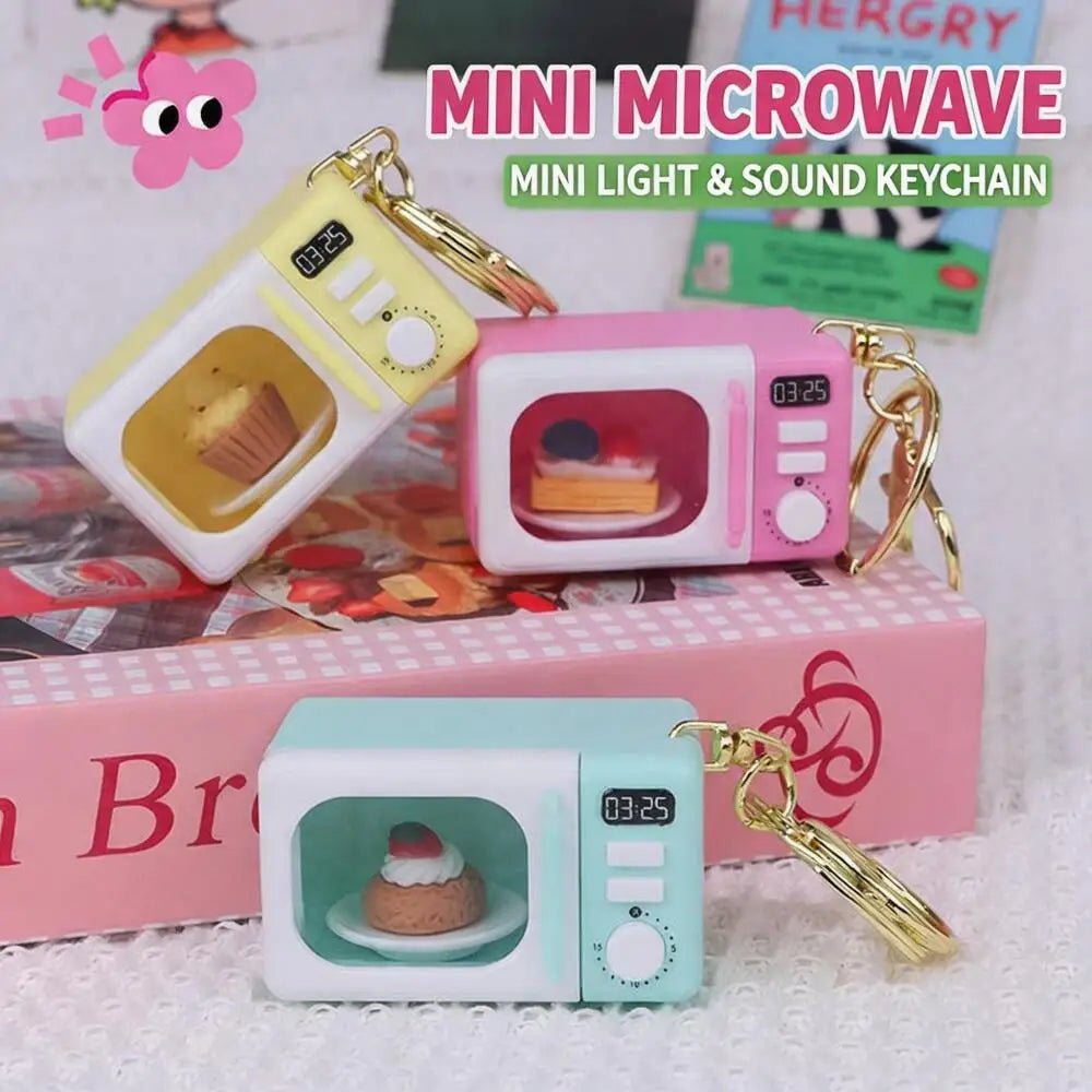 Mini Microwave Keychain with Light & Sound  - Cute Kitchen Bag Charm