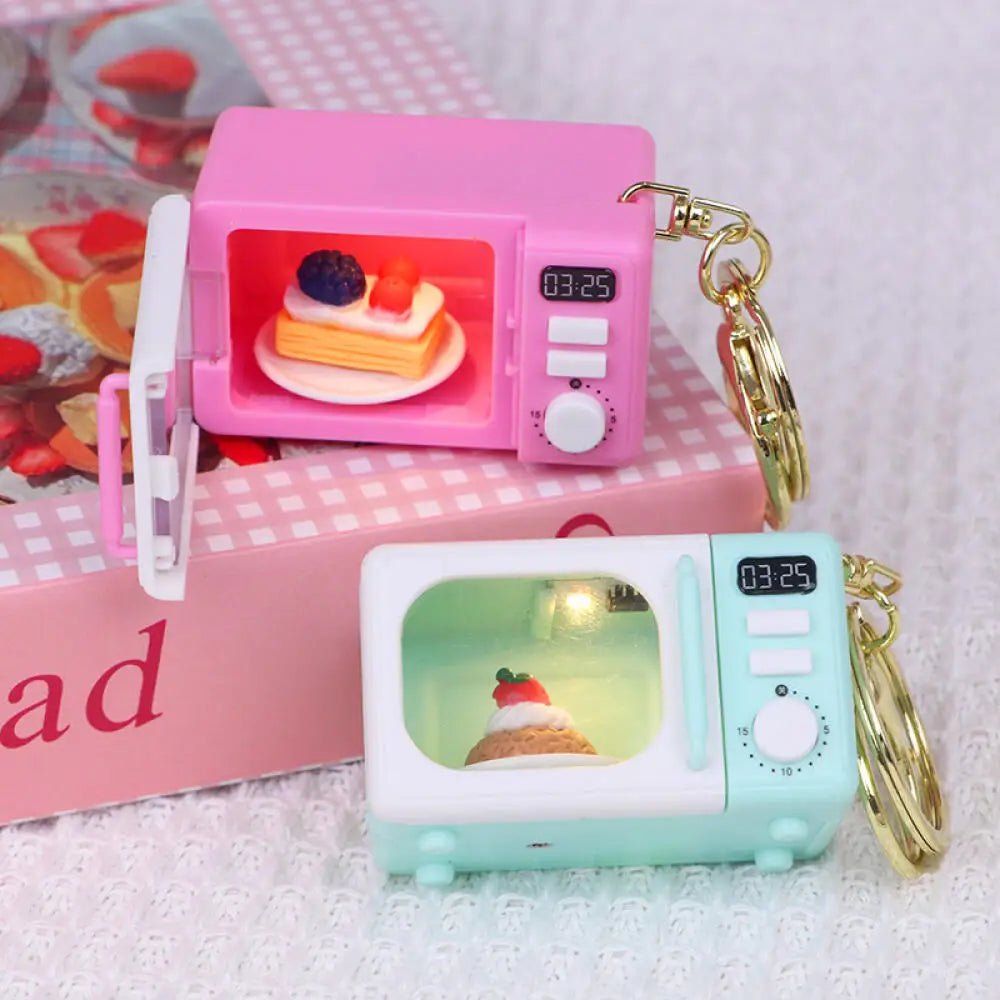 Mini Microwave Keychain with Light & Sound  - Cute Kitchen Bag Charm