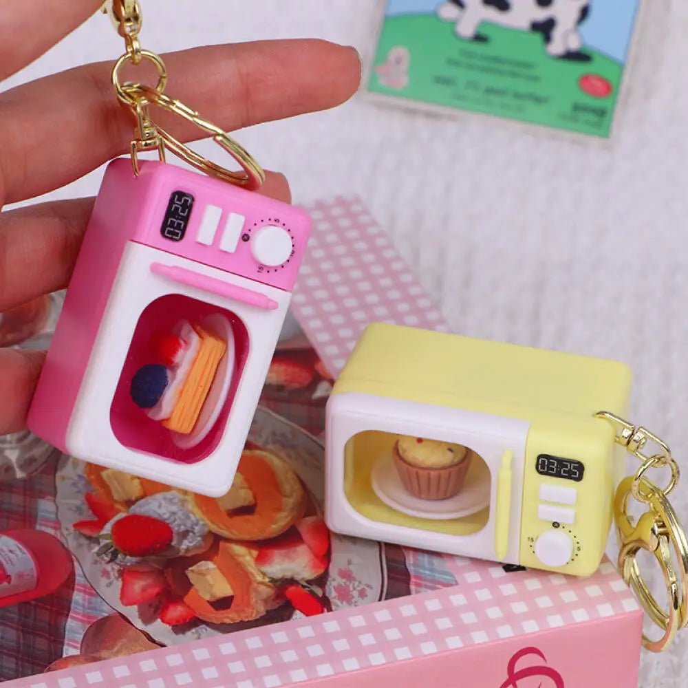 Mini Microwave Keychain with Light & Sound  - Cute Kitchen Bag Charm