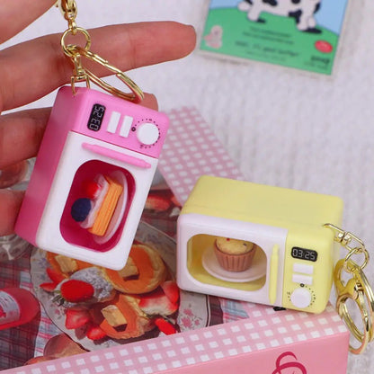 Mini Microwave Keychain with Light & Sound  - Cute Kitchen Bag Charm