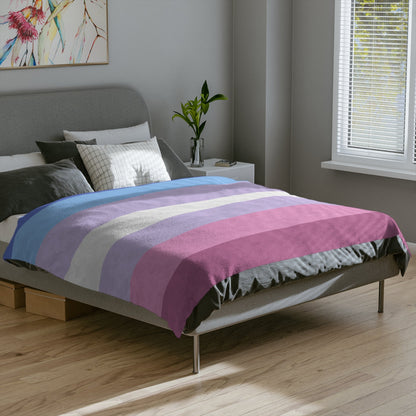 Minky Blanket Bigender Pride Flag - Velveteen Microfiber Blanket