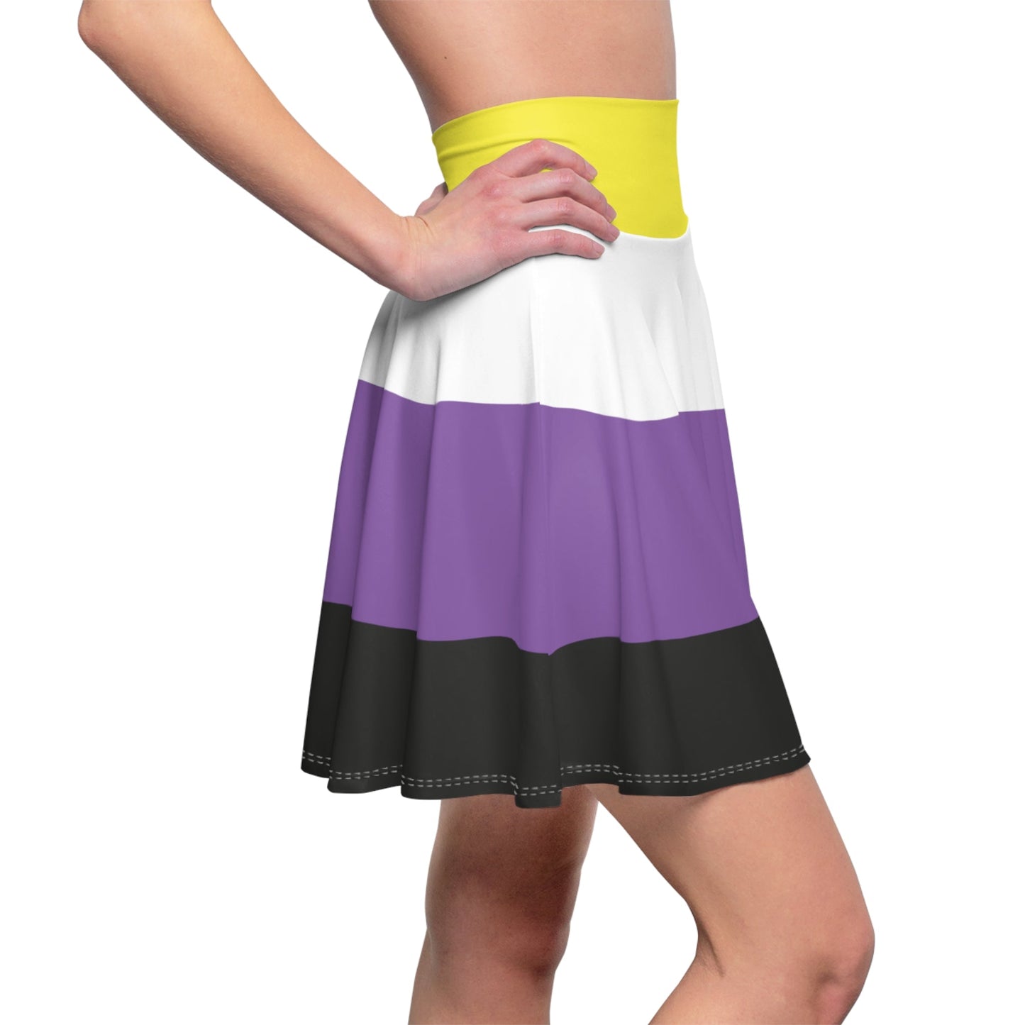 Non - Binary Pride Flag Skater Skirt - Gay SkateNon - Binary Pride Flag Skater SkirtAll Over PrintsPrintifyGay Skate17214227434609752506