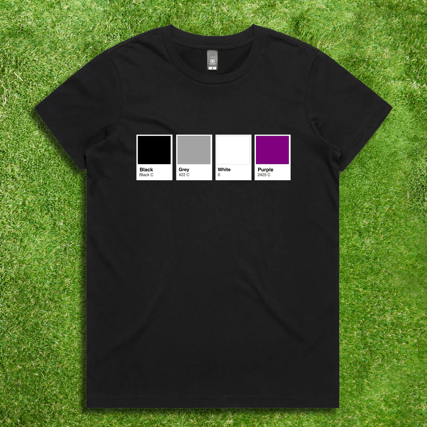 Pantone Pride Flag - Local hand printed unisex t-shirt - rainbow, trans, non-binary, lesbian, saphhic pan, bi, ace, aro