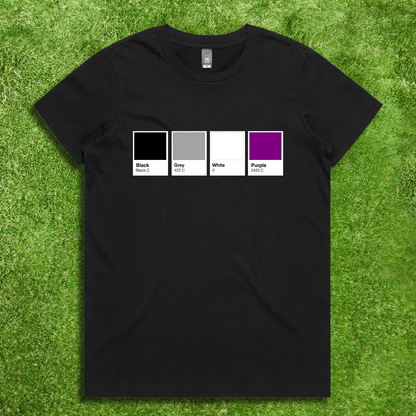 Pantone Pride Flag - Local hand printed unisex t-shirt - rainbow, trans, non-binary, lesbian, saphhic pan, bi, ace, aro