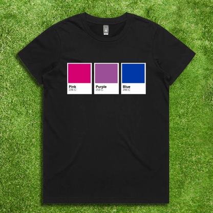 Pantone Pride Flag - Local hand printed unisex t-shirt - rainbow, trans, non-binary, lesbian, saphhic pan, bi, ace, aro