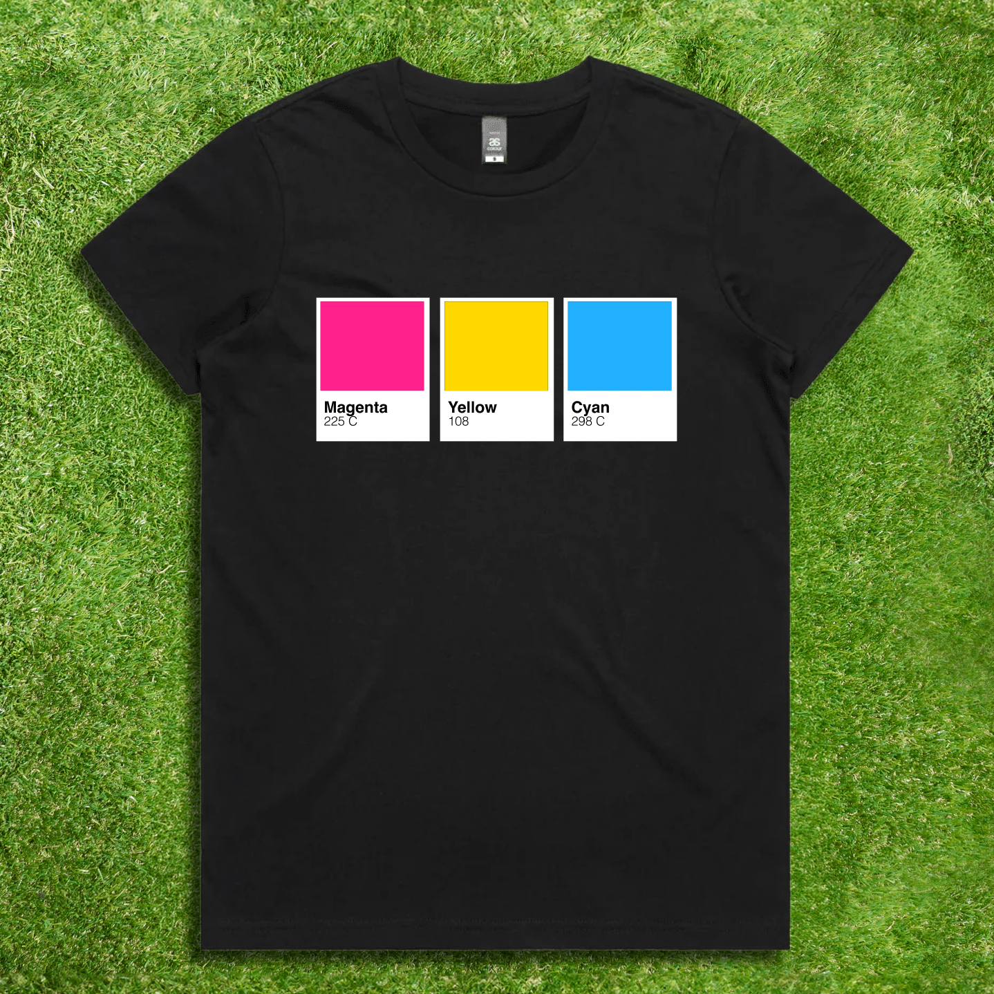 Pantone Pride Flag - Local hand printed unisex t-shirt - rainbow, trans, non-binary, lesbian, saphhic pan, bi, ace, aro